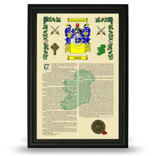 Kramp Armorial History Framed - Black