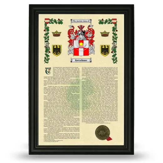 Kretschmar Armorial History Framed - Black
