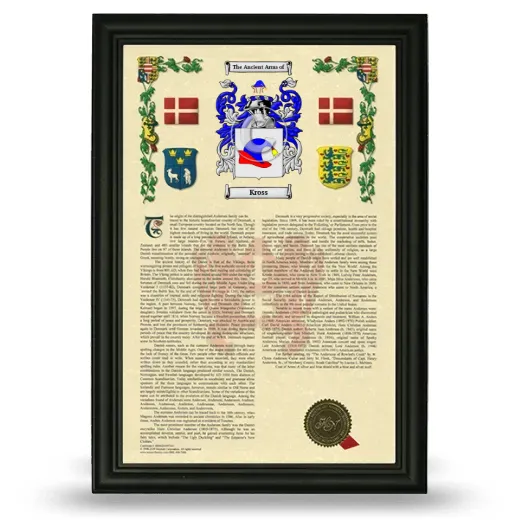 Kross Armorial History Framed - Black
