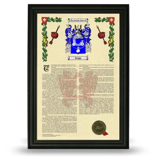 Krugg Armorial History Framed - Black
