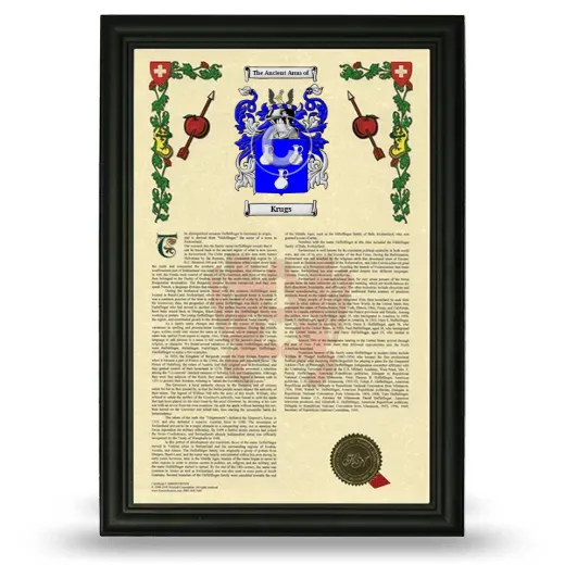 Krugs Armorial History Framed - Black