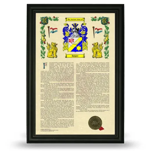 Kuiper Armorial History Framed - Black