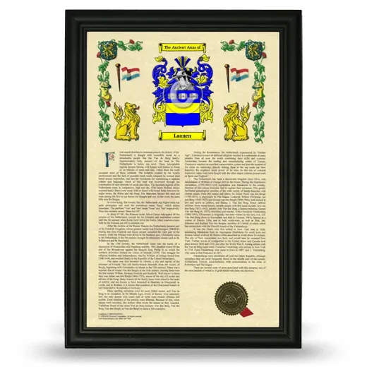 Laanen Armorial History Framed - Black