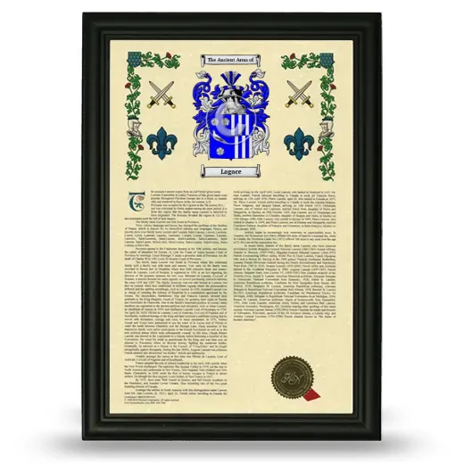 Lagace Armorial History Framed - Black