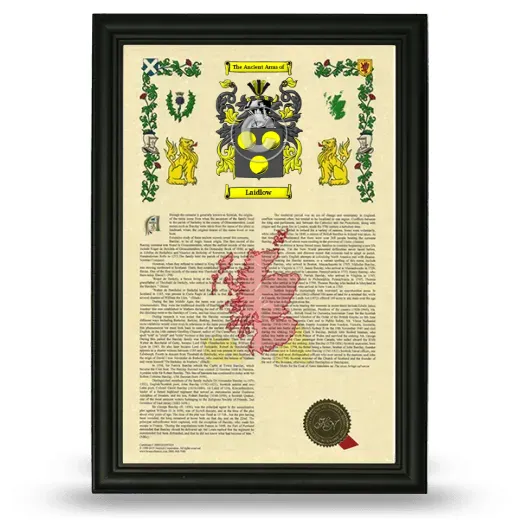 Laidlow Armorial History Framed - Black