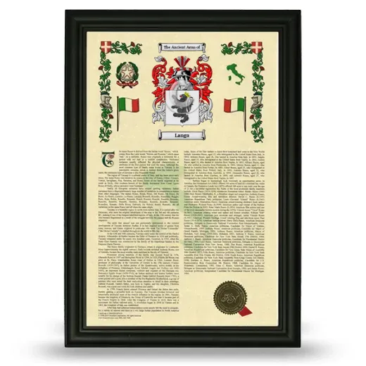 Langa Armorial History Framed - Black