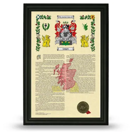 Langes Armorial History Framed - Black