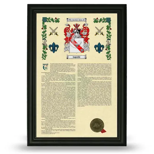 Laperle Armorial History Framed - Black