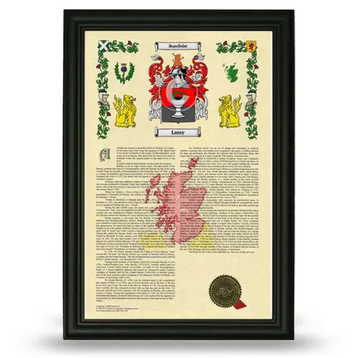 Laray Armorial History Framed - Black