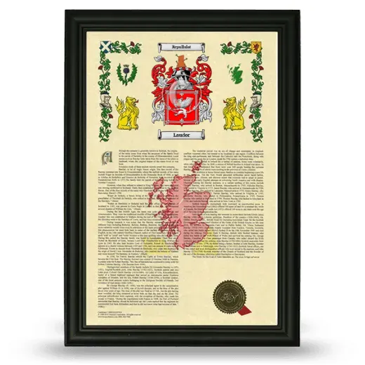 Laudor Armorial History Framed - Black