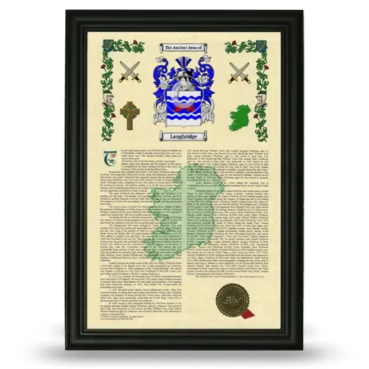 Laughridge Armorial History Framed - Black