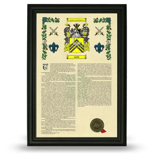 Lavis Armorial History Framed - Black