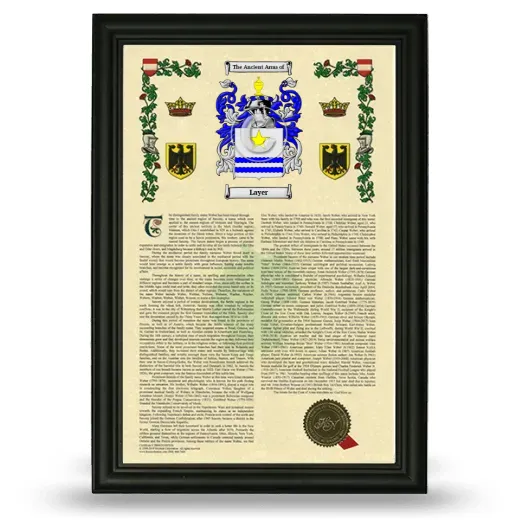Layer Armorial History Framed - Black