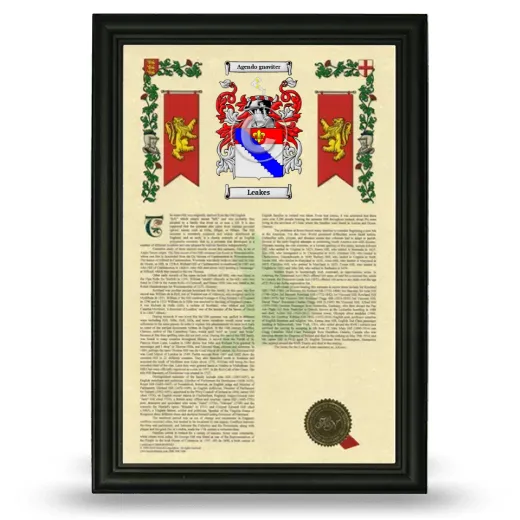 Leakes Armorial History Framed - Black