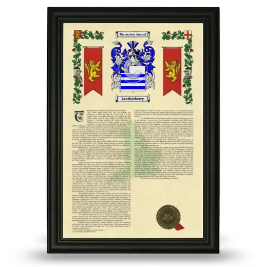 Leatherberry Armorial History Framed - Black
