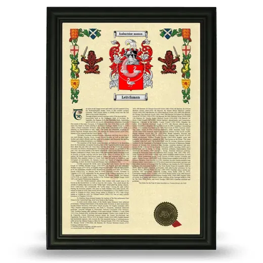 Leitchman Armorial History Framed - Black