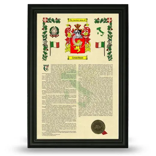 Lenarduzzi Armorial History Framed - Black