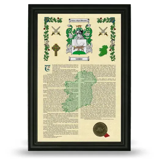 Lenins Armorial History Framed - Black