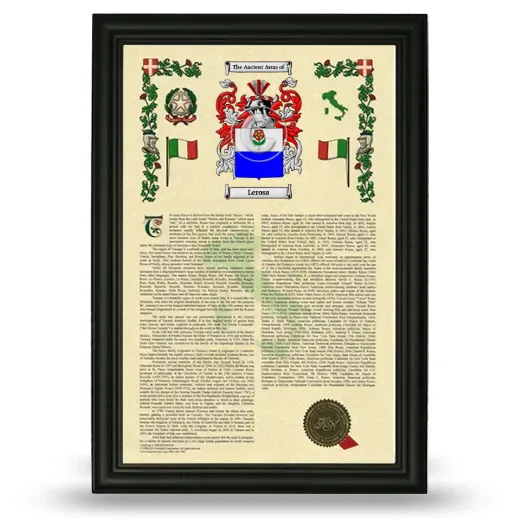 Lerosa Armorial History Framed - Black