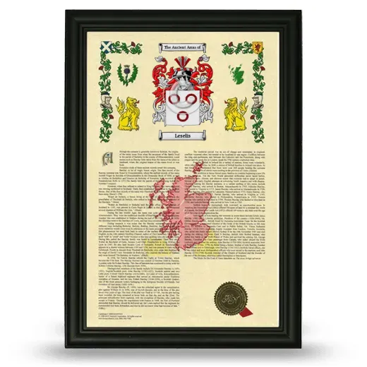 Leselis Armorial History Framed - Black