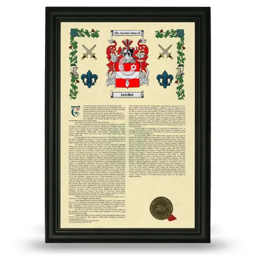 Letelier Armorial History Framed - Black