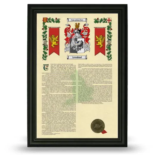 Levedend Armorial History Framed - Black