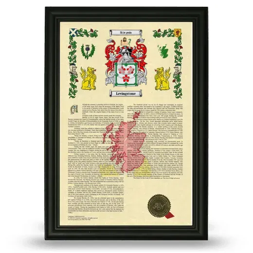 Levingstone Armorial History Framed - Black