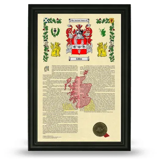 Lidan Armorial History Framed - Black