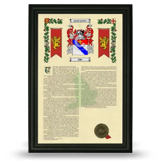 Like Armorial History Framed - Black