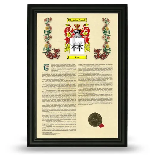 Lim Armorial History Framed - Black