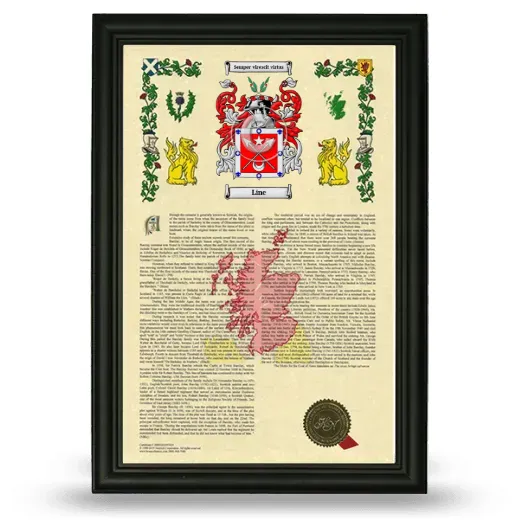 Line Armorial History Framed - Black