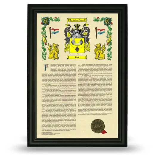 Lint Armorial History Framed - Black