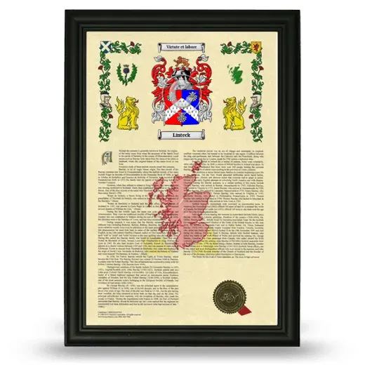 Linteck Armorial History Framed - Black