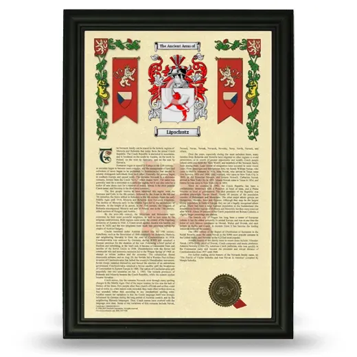 Lipschutz Armorial History Framed - Black