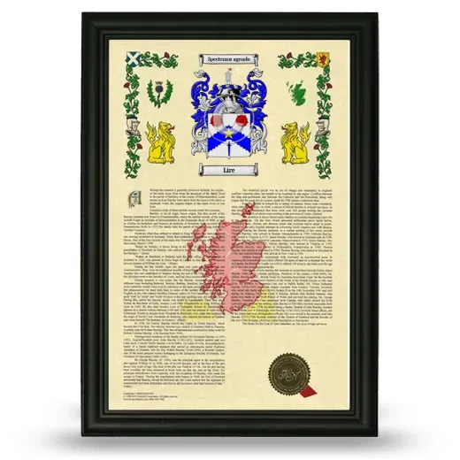 Lire Armorial History Framed - Black