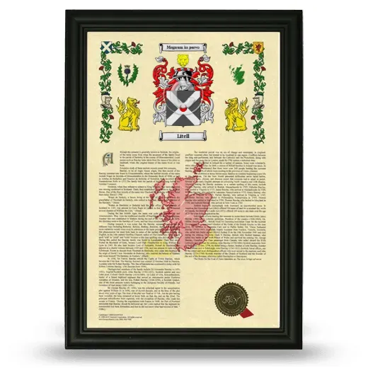 Litell Armorial History Framed - Black