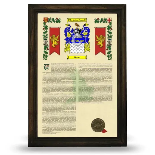 Litton Armorial History Framed - Brown