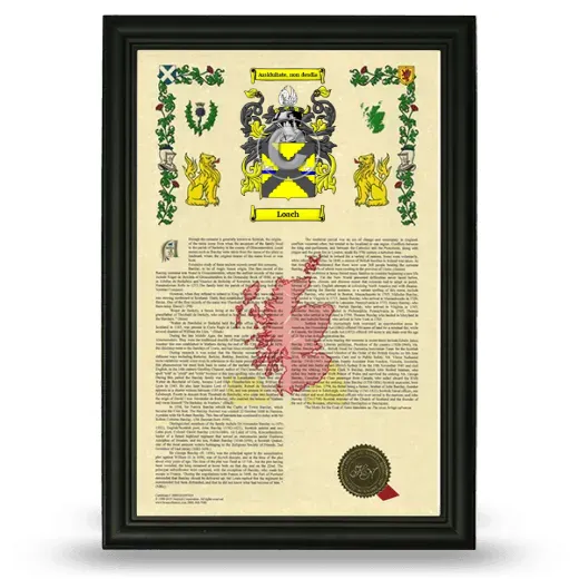 Loach Armorial History Framed - Black