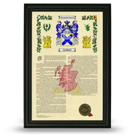 Lochhead Armorial History Framed - Black