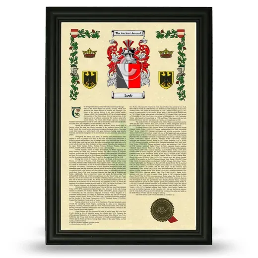 Loeb Armorial History Framed - Black