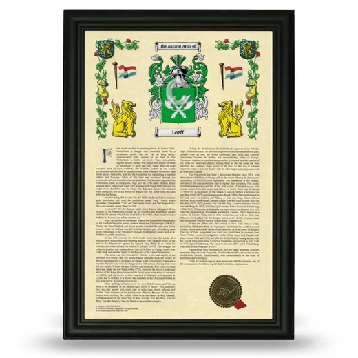 Loeff Armorial History Framed - Black