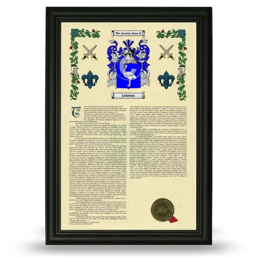 Loizeau Armorial History Framed - Black