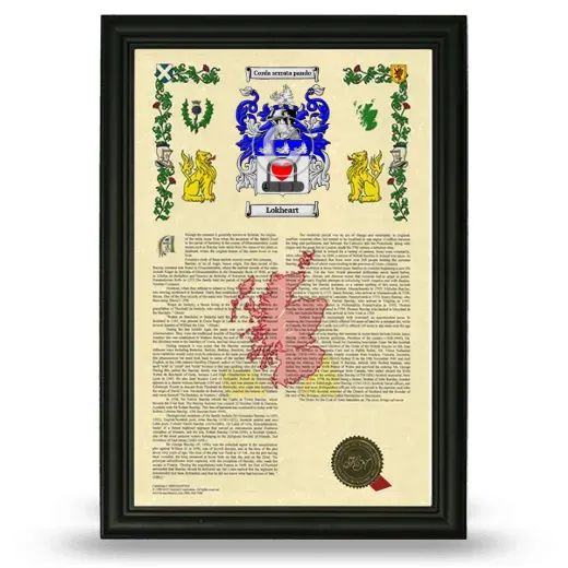 Lokheart Armorial History Framed - Black