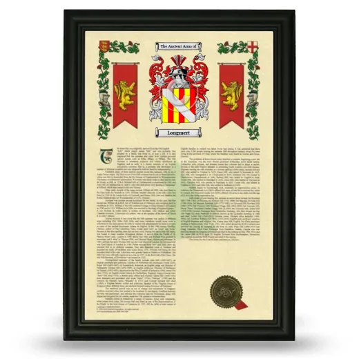 Longmert Armorial History Framed - Black