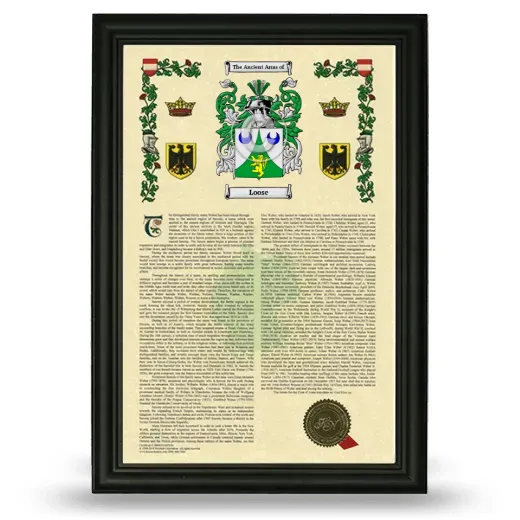 Loose Armorial History Framed - Black