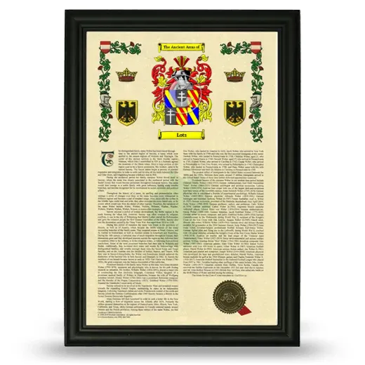 Lots Armorial History Framed - Black