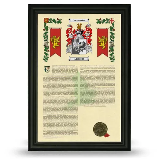 Lovedent Armorial History Framed - Black