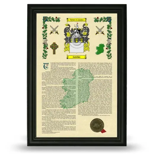 Lovelas Armorial History Framed - Black