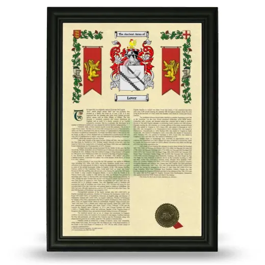 Lover Armorial History Framed - Black