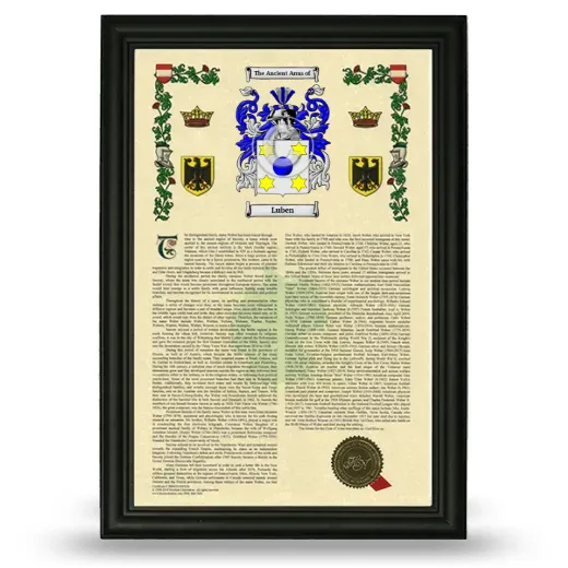 Luben Armorial History Framed - Black
